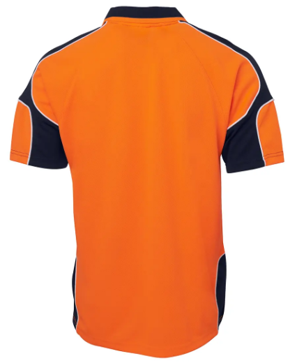 Picture of JB's Wear, HV S/S Arm Panel Polo- Orange Navy Size 6/7XL